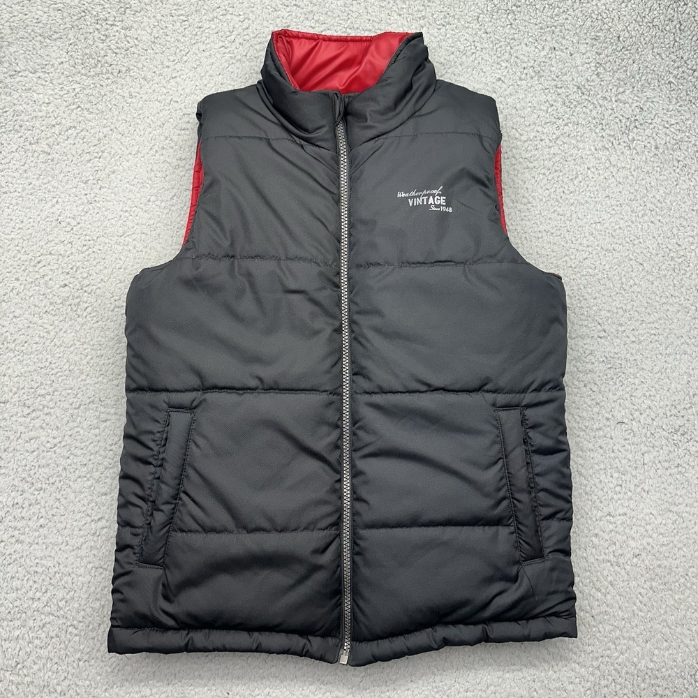 Weatherproof Vintage 37500573 Medium Polyester Reversible Puffer Vest Black/Red